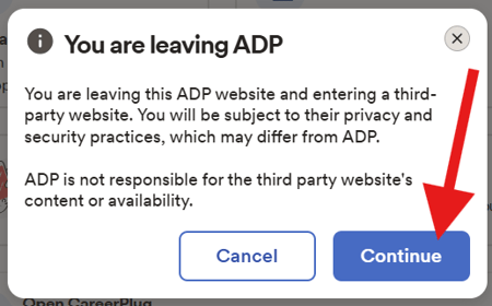 ADP Run - Leaving pop-up (5.7.26) (Continue arrow)