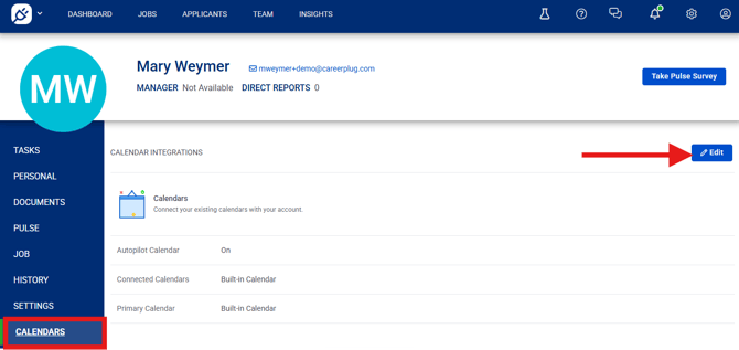 Edit calendars on my profile