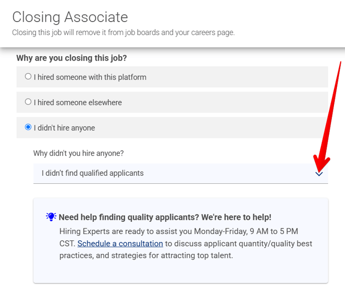 Closing Job Drawer - Close Reason (3rd choice - option selected) (arrow) (cropped)-1