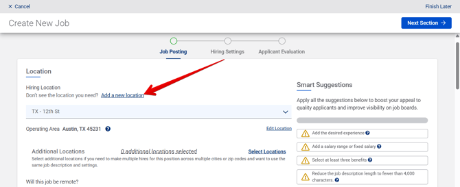 Create New Job - Job Posting (11.3.25) (ADP) (Location selected) (Add new location arrow)