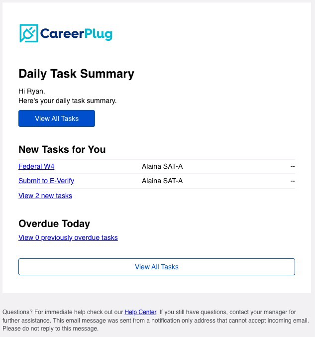 Daily Task Summary (mockup)