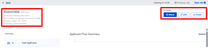 Job Profile Page (top) (highlights)
