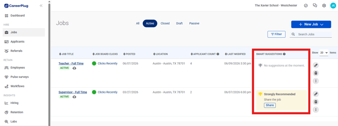 Jobs Page, Active (Nav Bar Expanded) (Smart Sugg highlight)