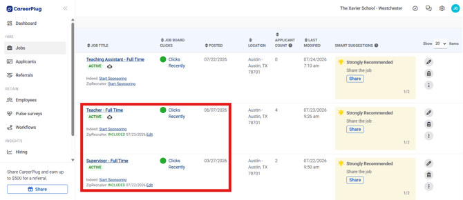 Jobs Page, Active, ZR Sponsorship Included, 3 Jobs (Nav Bar Expanded) (modified) (2 Incl Sponsorships highlight)