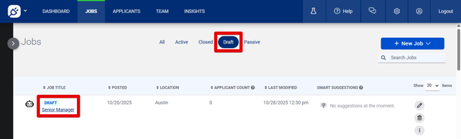 Jobs page (10.28.25) (Draft tab) (Draft post highlights)