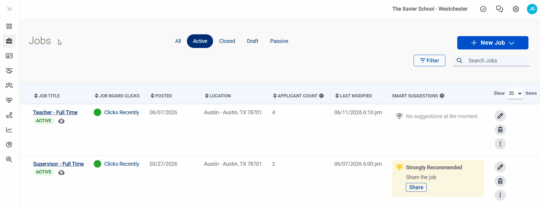 Jobs page - Edit via Job Profile Page GIF