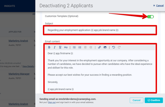 Deactivating drawer - Customize template (highlights).png