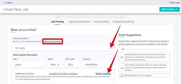 Create New Job (Job Posting tab) (Add Loc + Select Loc buttons) (highlights).png