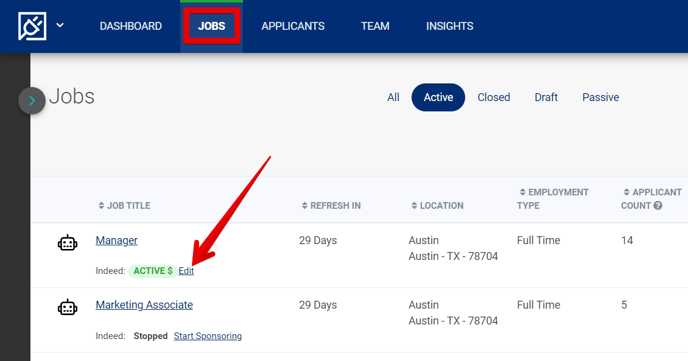 Jobs Page (Active + Stopped Indeed Sponsorships) (Edit arrow + Jobs page).png