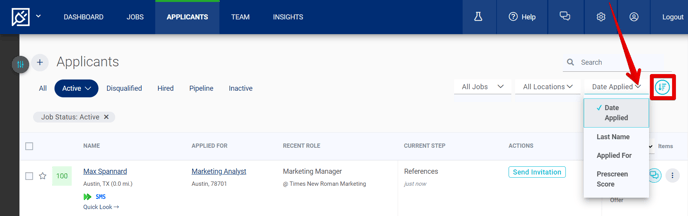 Applicants Page (6.20.24) (Sort Drop-Down) (highlights).png