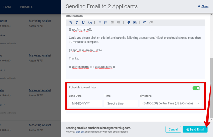 Applicants Page (Bulk Apps) (Sending Email Drawer) (Bottom highlights).png