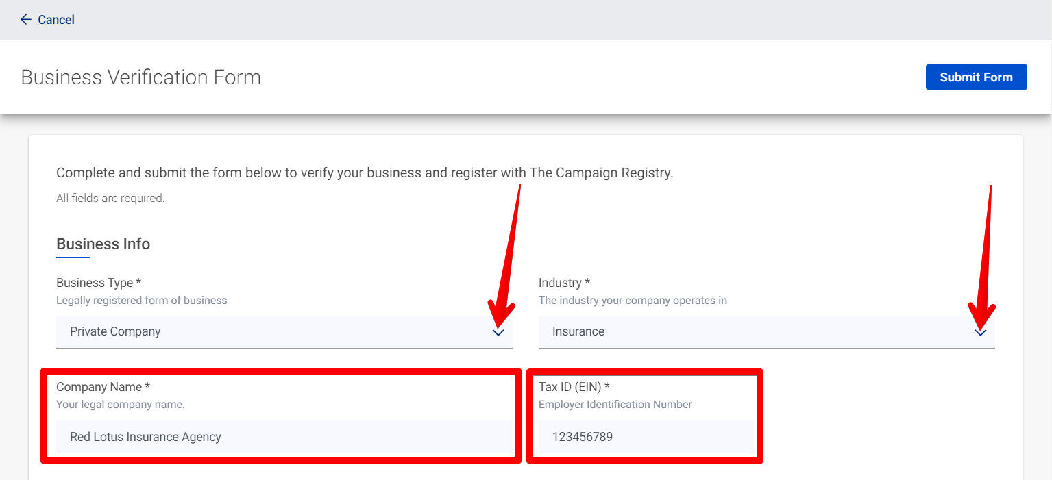 Business Verification Form (top) (filled in) (highlights).png