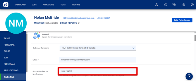 My Profile - Settings (1.22.26) (Phone field highlight)