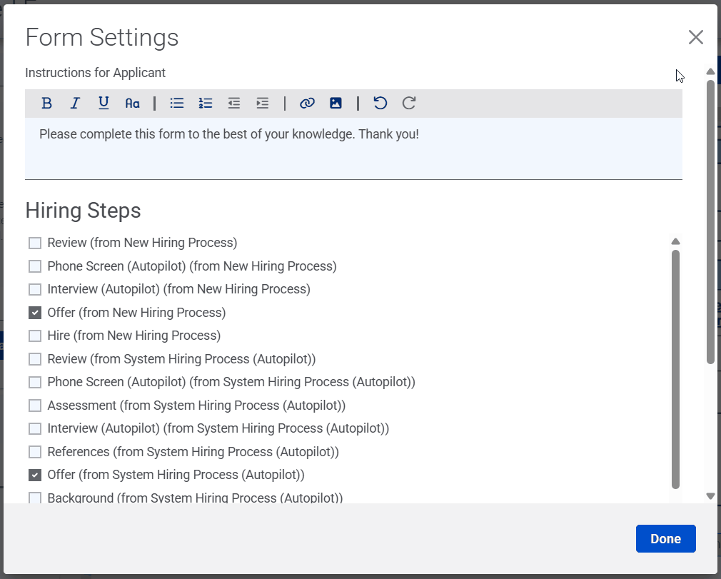 PDF Form Builder Form Settings pop-up GIF