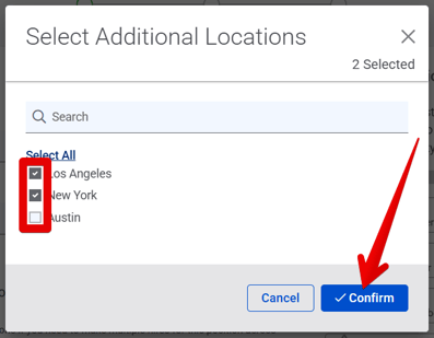Select Additional Locations pop-up (11.10.25) (2 options selected) (highlights)