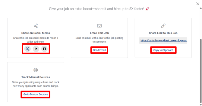 Share Job Modal (No QR or TTA) (Job Posted) (bottom (link highlights)
