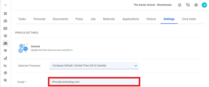 User Profile, Settings, Edit, Email (Nav Bar Minimized) Email Edit